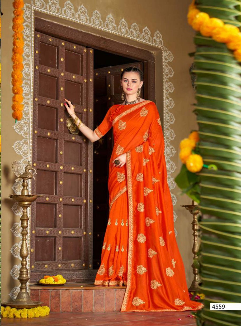 Kalista Euro 4 Fancy Designer Festive Wear Vichitra Silk Saree Collection